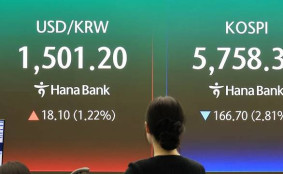 코스피 2% 하락 5,800선 ...환율 1,500원 돌파
