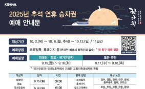 추석 KTX 예매 언제?…9월 3일부터 시작, 노선별 예매 날짜